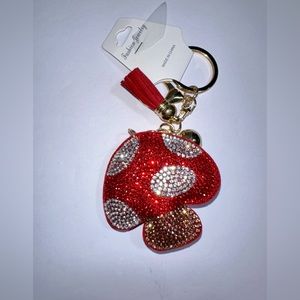 NIP Sparkly mushroom keychain/bag charm